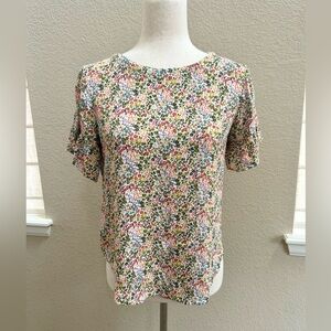 Floral Short Sleeve Blouse - Pink Multi